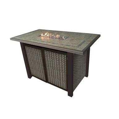 AZ Patio Rectangular Bar Height Tile Top with Wind Screen AFP-BAR-SLT