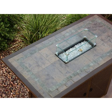 AZ Patio Rectangular Bar Height Tile Top with Wind Screen AFP-BAR-SLT