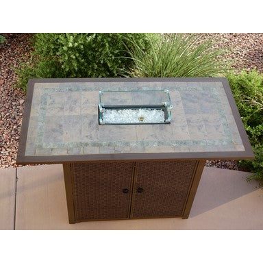 AZ Patio Rectangular Bar Height Tile Top with Wind Screen AFP-BAR-SLT