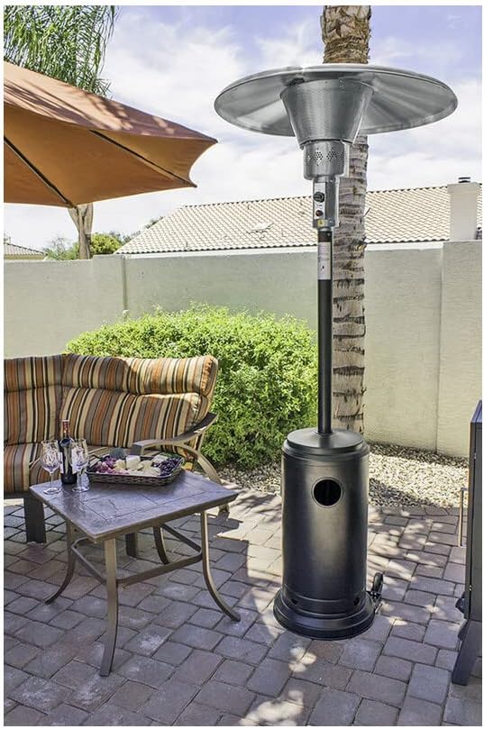 Az Patio Hiland Tall Commercial Heater in Black 40000 BTUS, 37" Shield