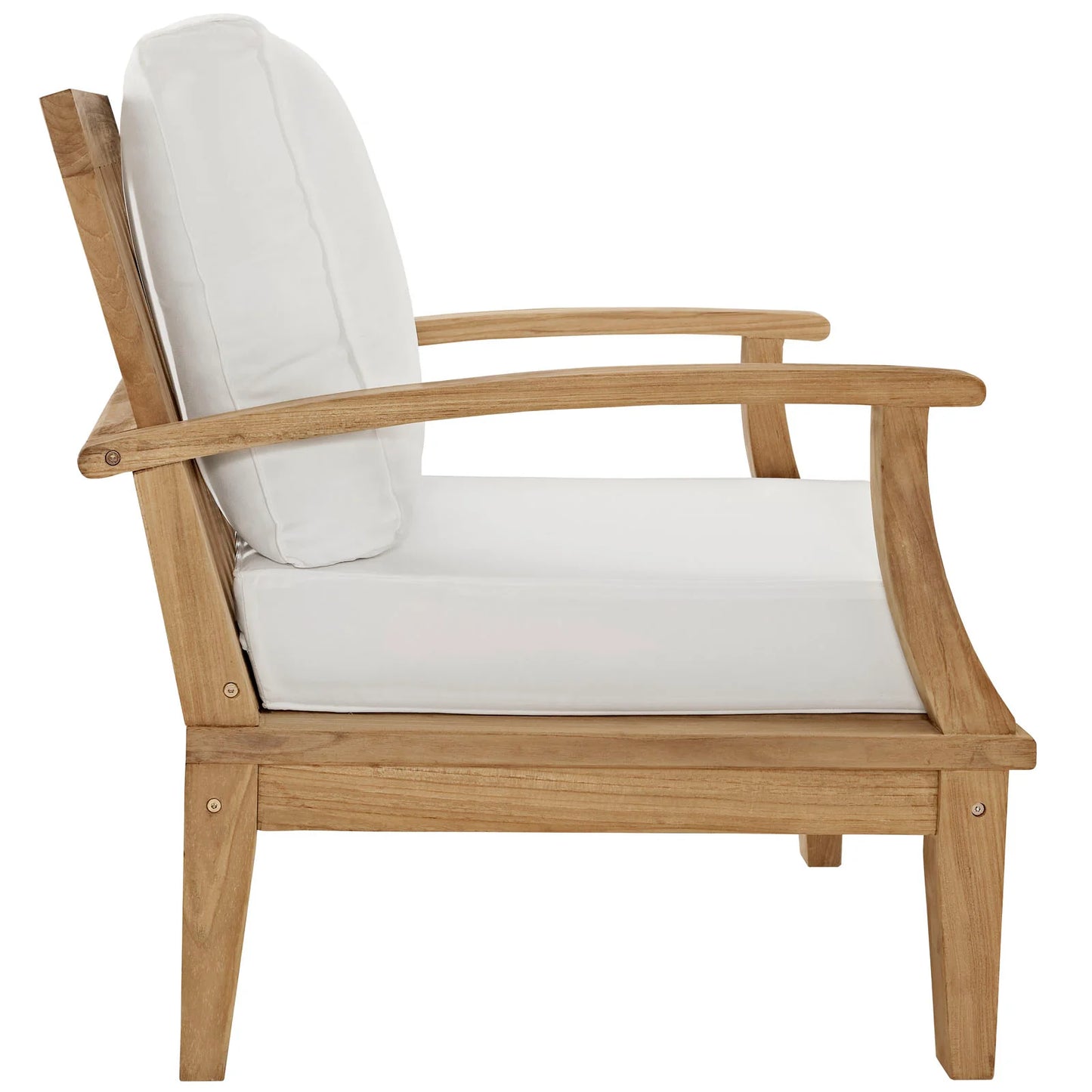 Modway Marina 2 Piece Outdoor Patio Teak Set in Natural White