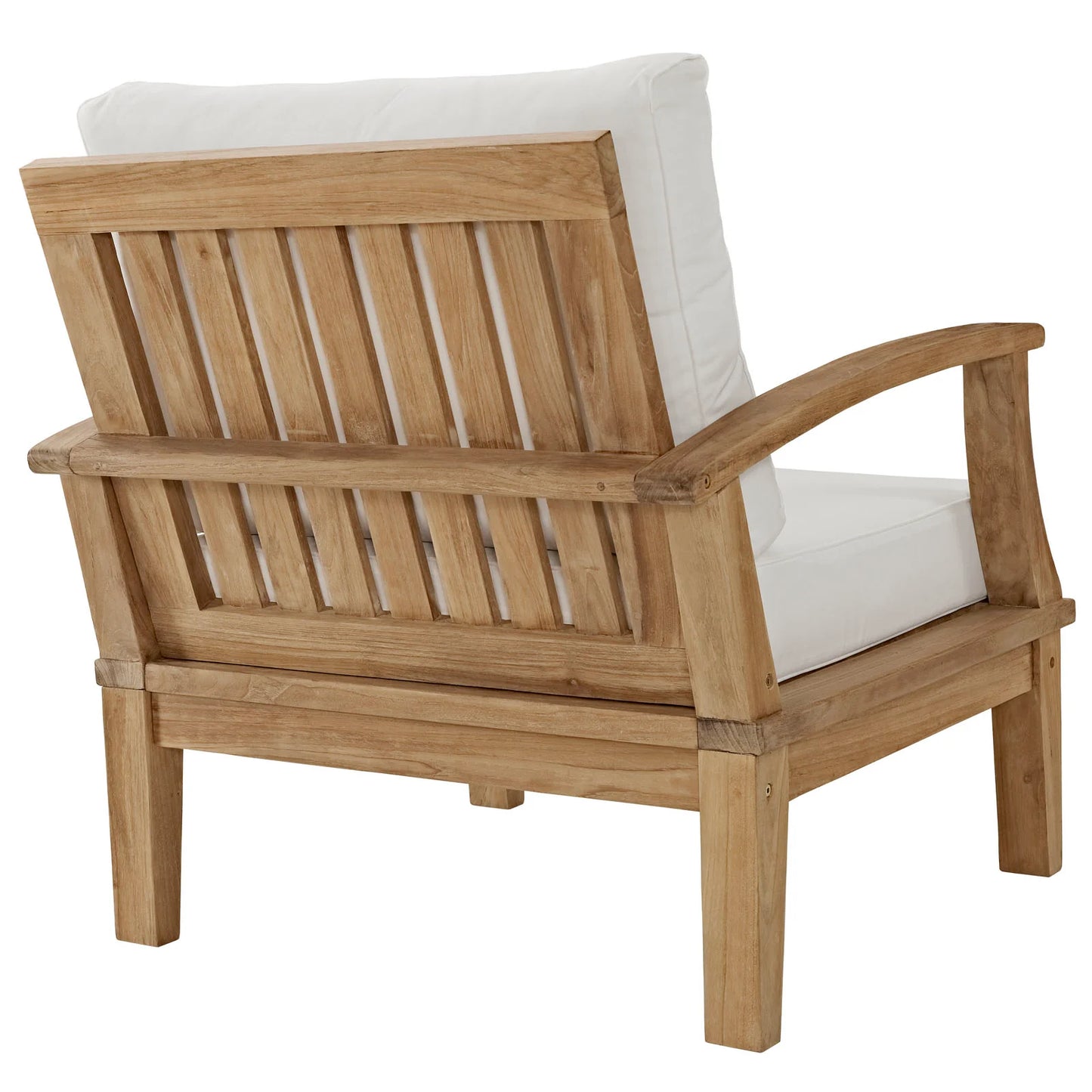 Modway Marina 2 Piece Outdoor Patio Teak Set in Natural White