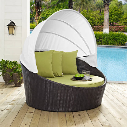 Modway Convene Canopy Outdoor Patio Daybed in Espresso White