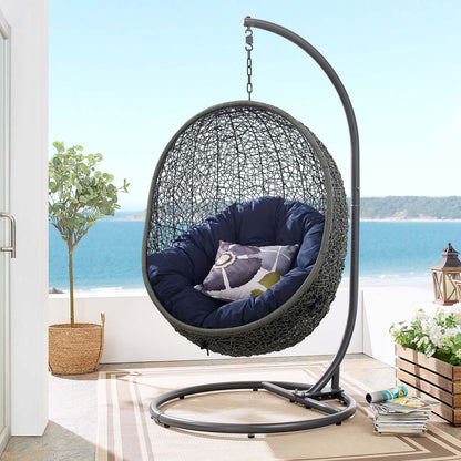 Modway Hide Outdoor Patio Swing Chair with Stand(Gray)