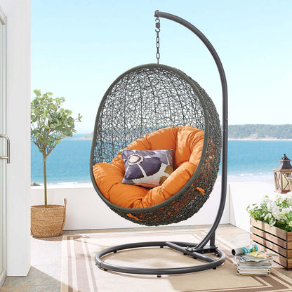 Modway Hide Outdoor Patio Swing Chair with Stand(Gray)