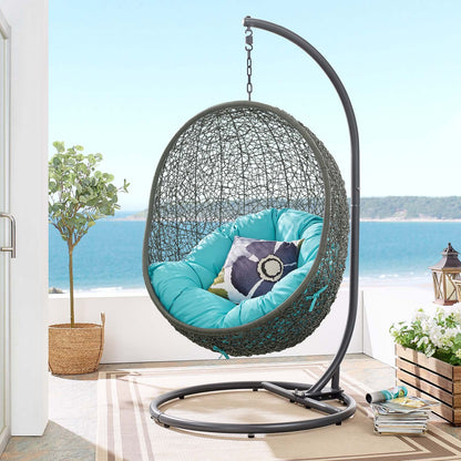 Modway Hide Outdoor Patio Swing Chair with Stand(Gray)