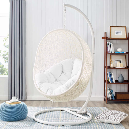 Modway Hide Outdoor Patio Swing Chair with Stand(White)