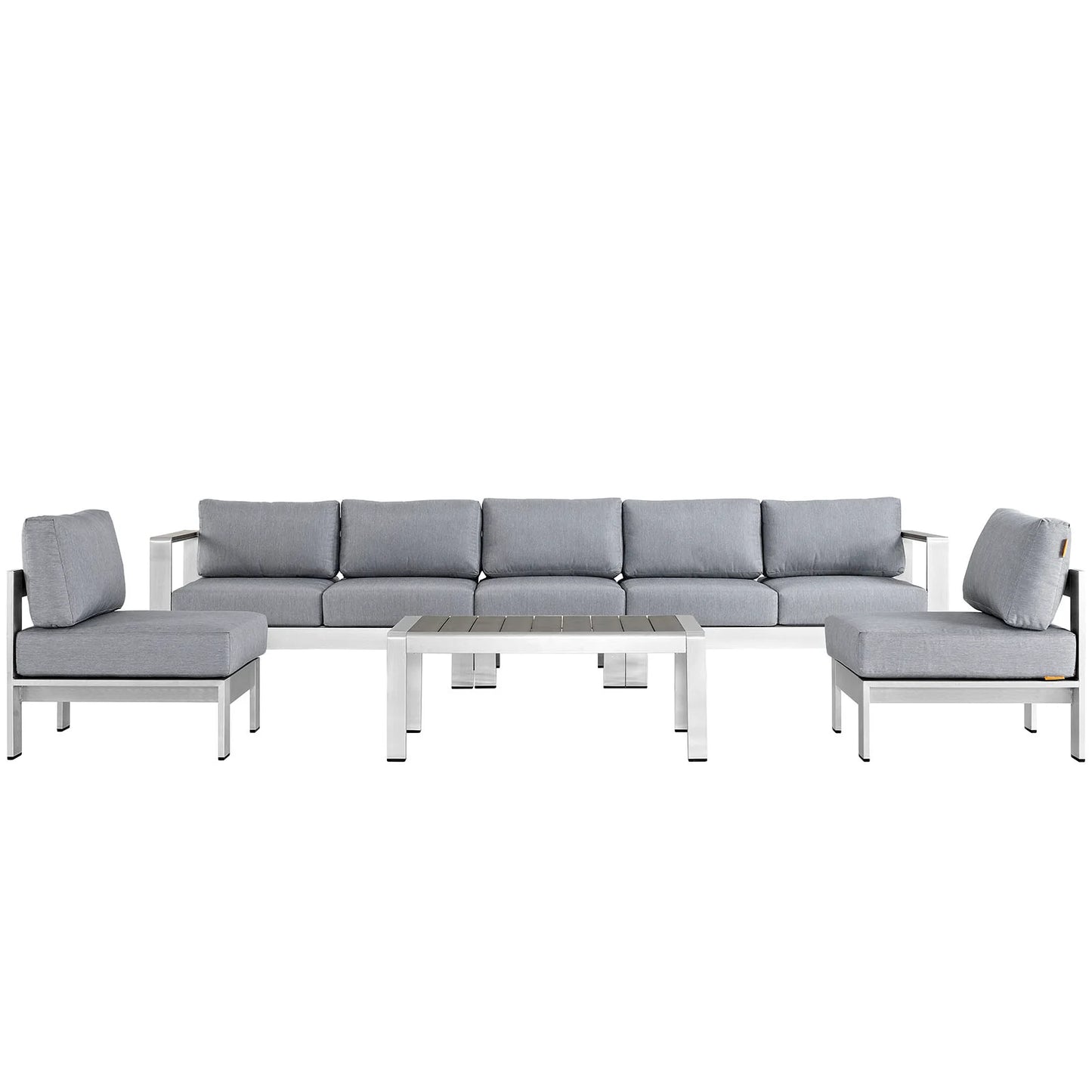 Modway Shore Outdoor Patio Aluminum Sectional Sofa Set