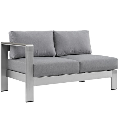 Modway Shore Outdoor Patio Aluminum Sectional Sofa Set