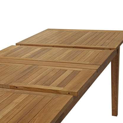 Modway Marina Extendable Outdoor Patio Teak Dining Table in Natural