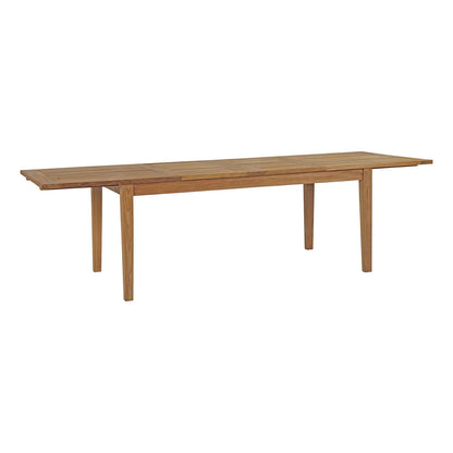 Modway Marina Extendable Outdoor Patio Teak Dining Table in Natural