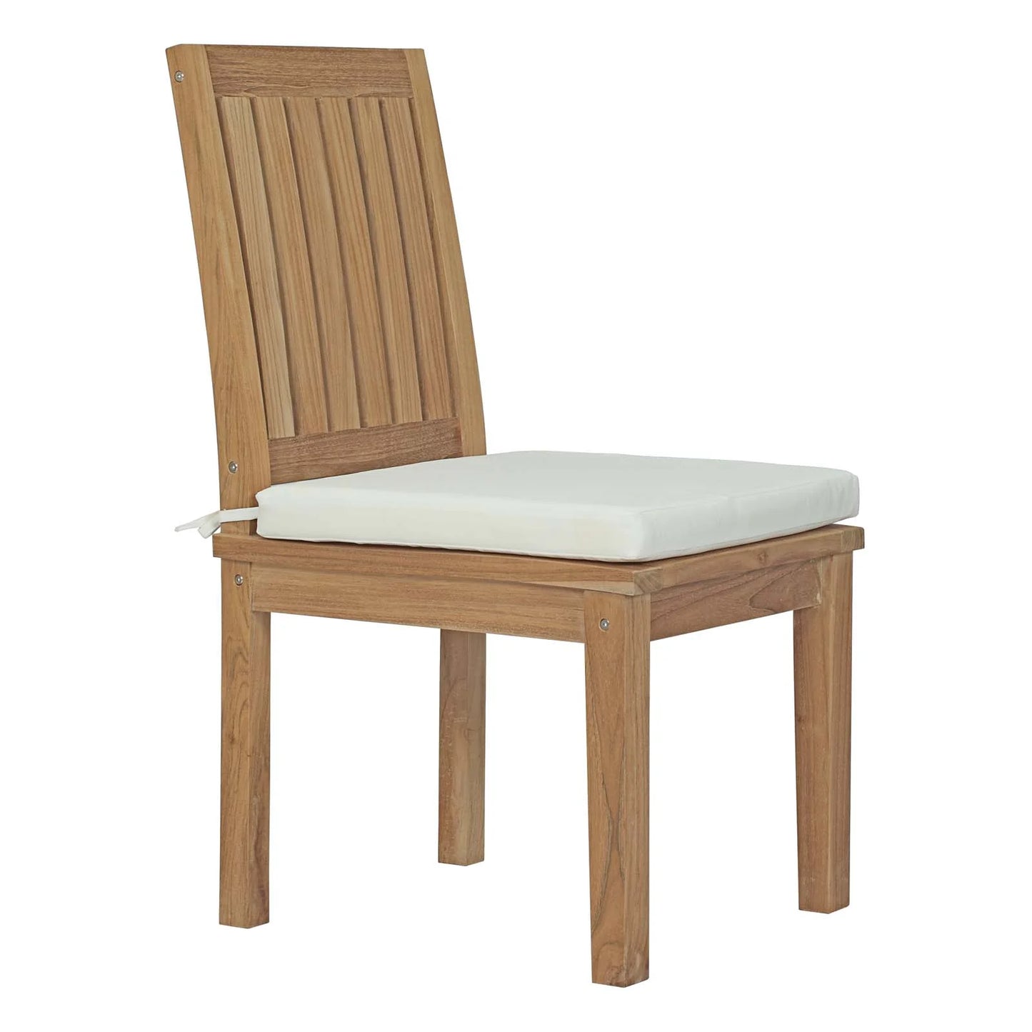 Modway Marina 7 Piece Outdoor Patio Teak Dining Set in Natural White