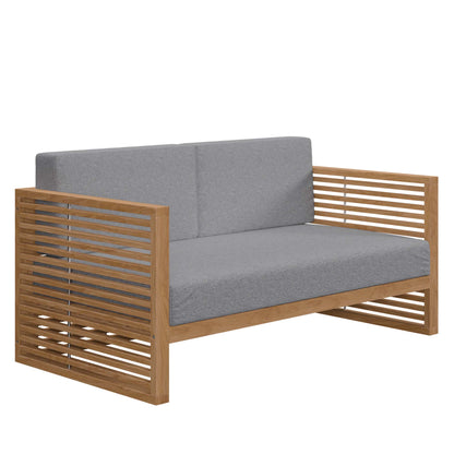 Modway Carlsbad Teak Wood Outdoor Patio Loveseat