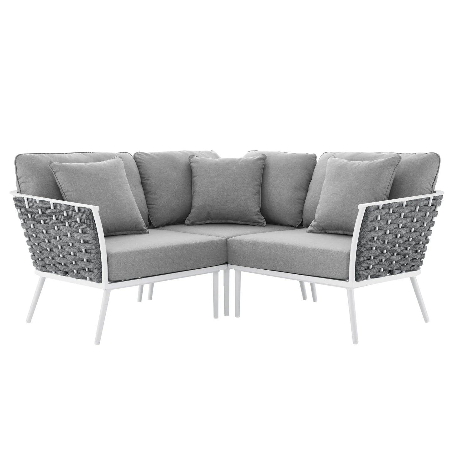 Modway Stance Outdoor Patio Aluminum Small Sectional Sofa