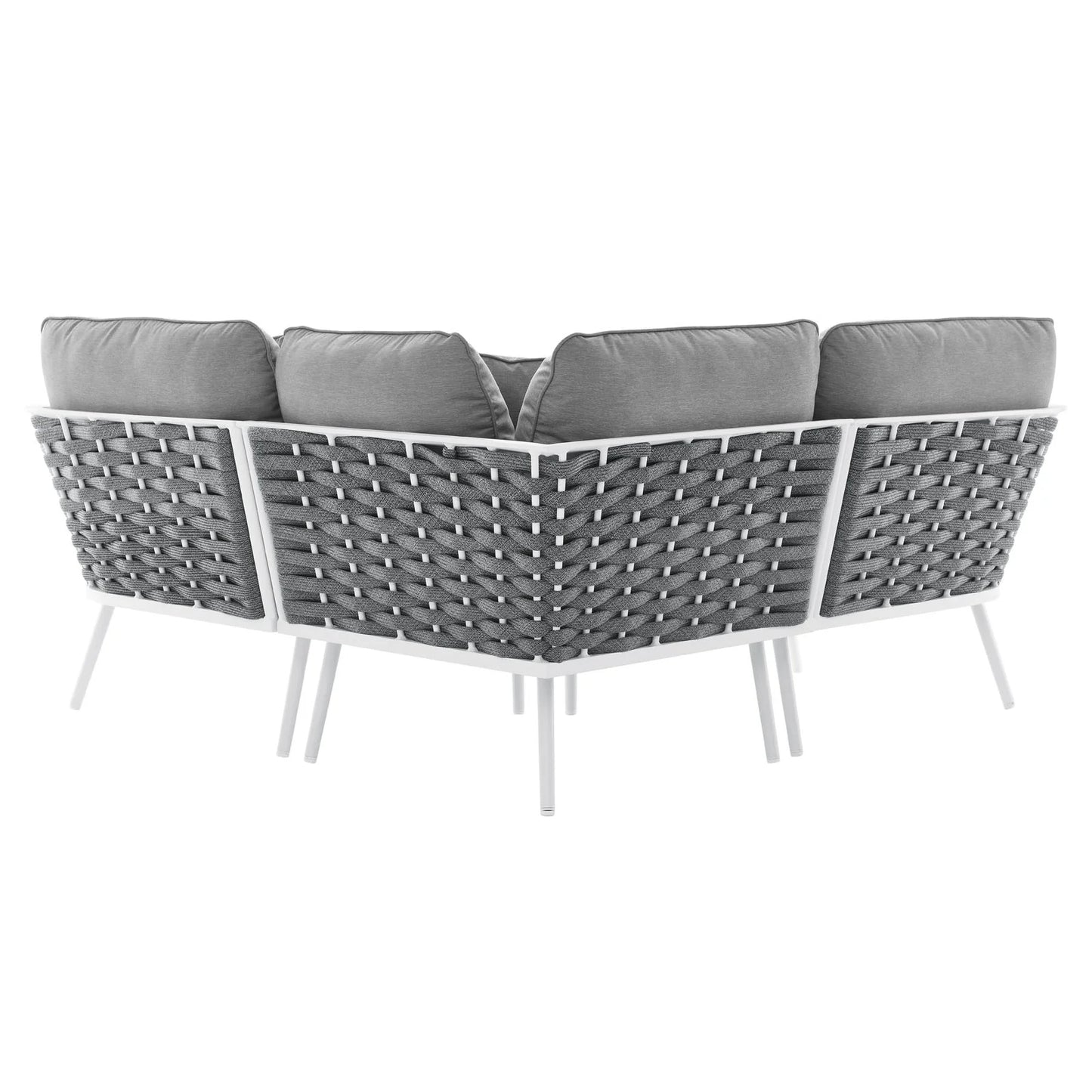 Modway Stance Outdoor Patio Aluminum Small Sectional Sofa