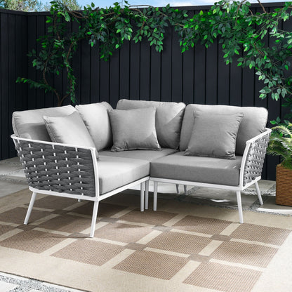 Modway Stance Outdoor Patio Aluminum Small Sectional Sofa