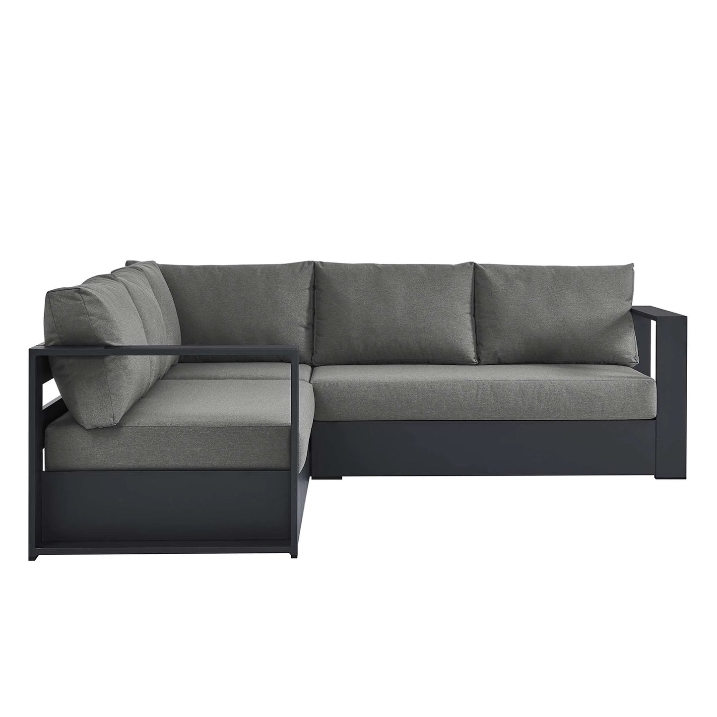 Modway Tahoe 3-Piece Outdoor Patio Powder-Coated Aluminum Sectional Sofa Set