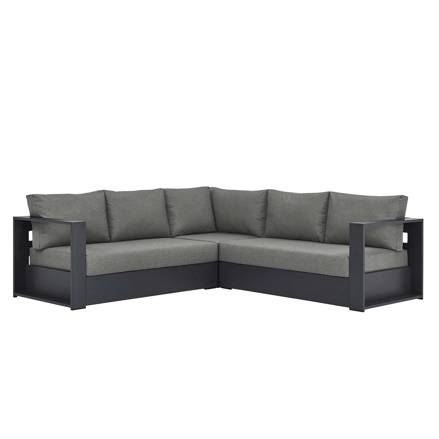 Modway Tahoe 3-Piece Outdoor Patio Powder-Coated Aluminum Sectional Sofa Set