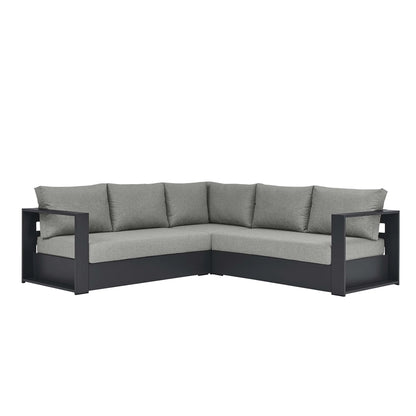 Modway Tahoe 3-Piece Outdoor Patio Powder-Coated Aluminum Sectional Sofa Set