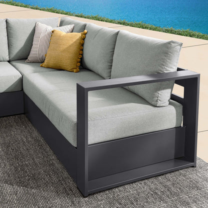 Modway Tahoe 3-Piece Outdoor Patio Powder-Coated Aluminum Sectional Sofa Set