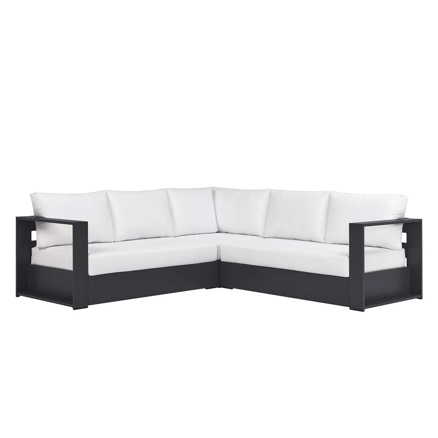 Modway Tahoe 3-Piece Outdoor Patio Powder-Coated Aluminum Sectional Sofa Set