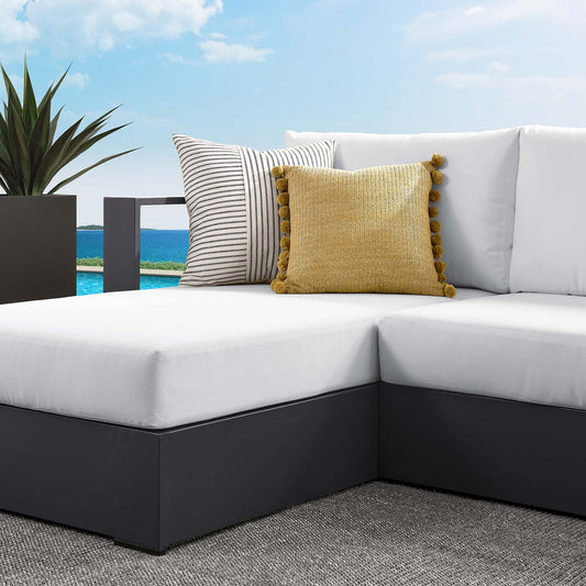 Modway Tahoe 2-Piece Modway Outdoor Patio Powder-Coated Aluminum Left-Facing Chaise Sectional Sofa Set in Gray Gray