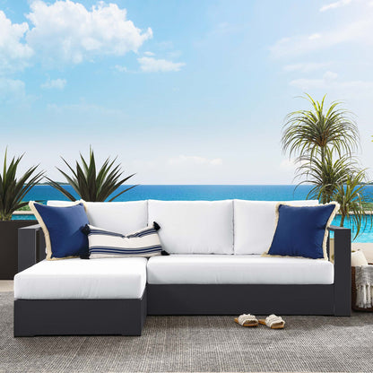 Modway Tahoe 2-Piece Modway Outdoor Patio Powder-Coated Aluminum Left-Facing Chaise Sectional Sofa Set in Gray Gray