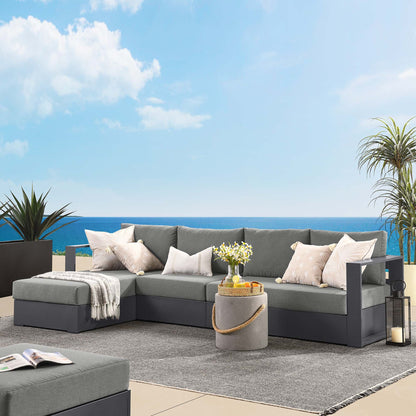 Modway Tahoe 3-Piece Outdoor Patio Powder-Coated Aluminum Left-Facing Chaise Sectional Sofa