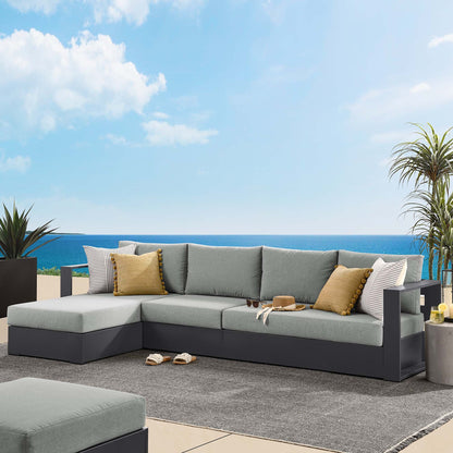 Modway Tahoe 3-Piece Outdoor Patio Powder-Coated Aluminum Left-Facing Chaise Sectional Sofa