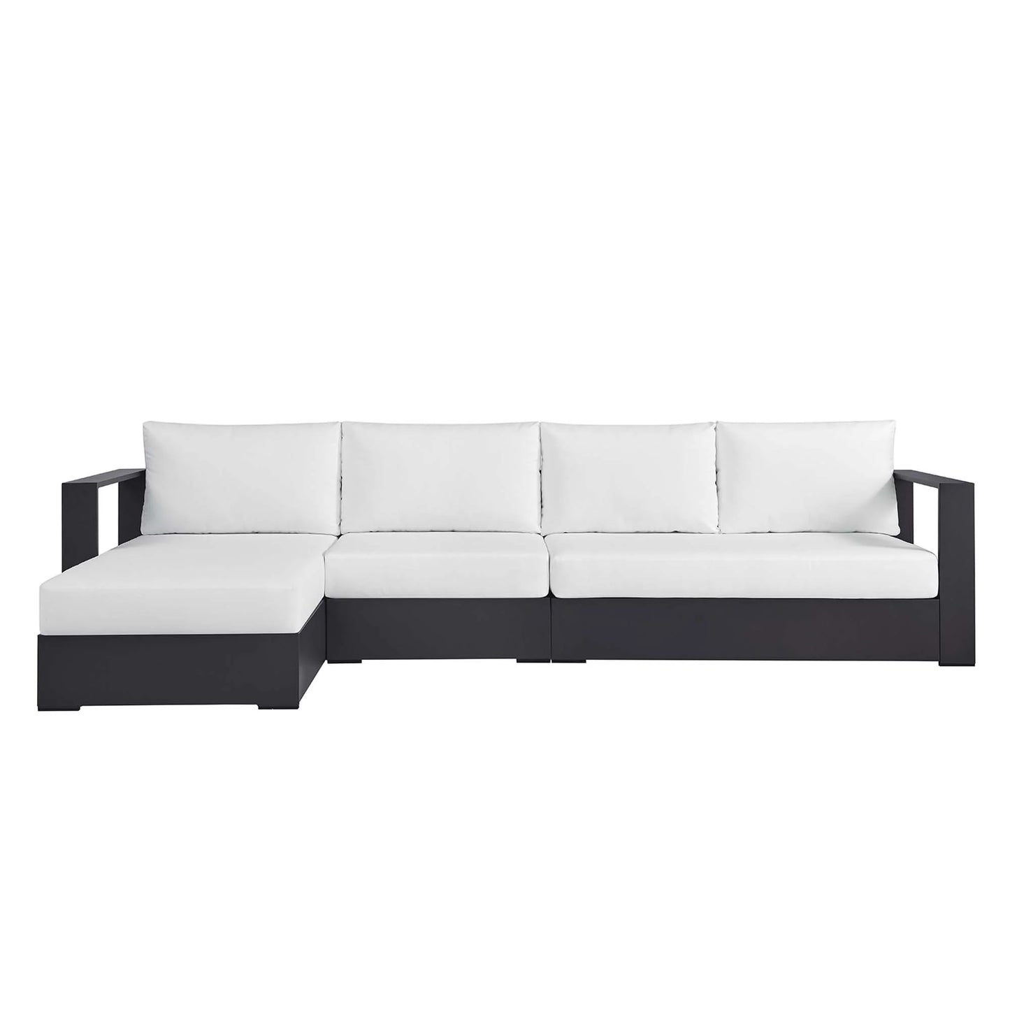 Modway Tahoe 3-Piece Outdoor Patio Powder-Coated Aluminum Left-Facing Chaise Sectional Sofa