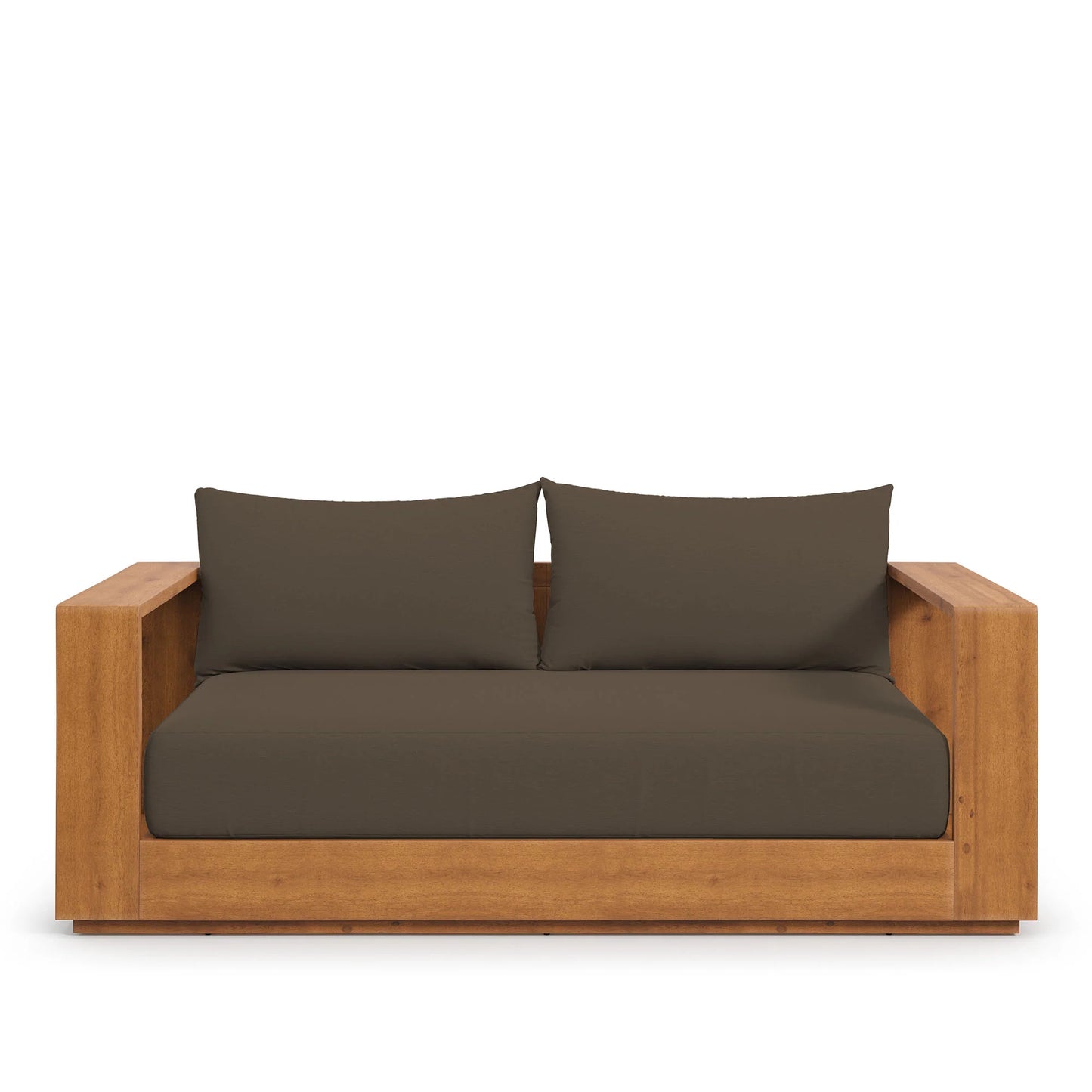 Modway Tahoe Acacia Wood Outdoor Patio Acacia Wood Loveseat in Natural Cocoa