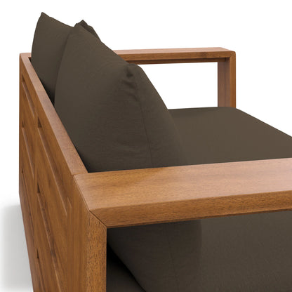 Modway Tahoe Acacia Wood Outdoor Patio Acacia Wood Loveseat in Natural Cocoa