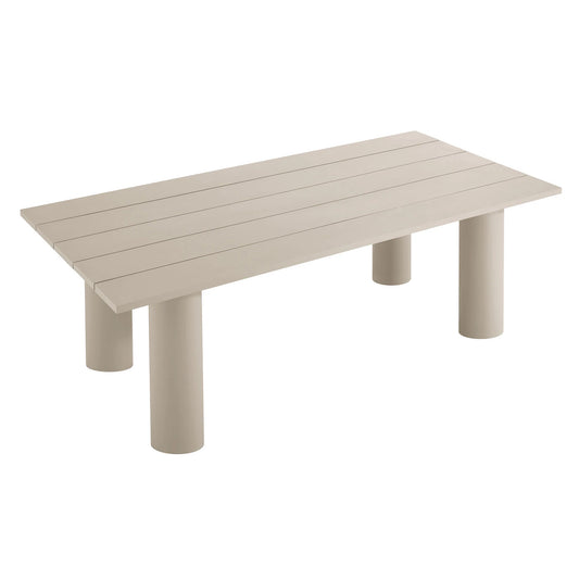 Modway Nautica Outdoor Patio 87" Rectangular Aluminum Dining Table