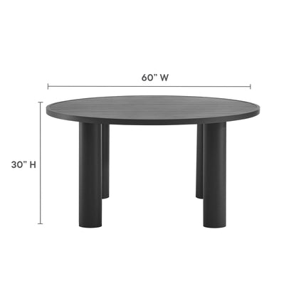 Modway Nautica Outdoor Patio 60" Round Aluminum Dining Table