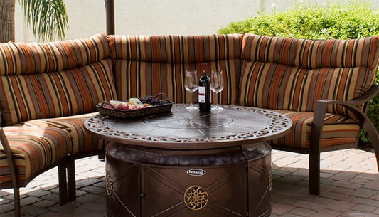 Az Patio Circular Cast Aluminum Firepit with Lid