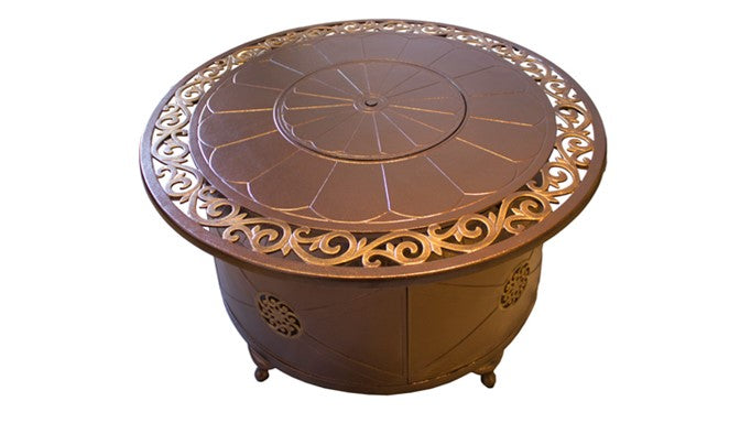 Az Patio Circular Cast Aluminum Firepit with Lid