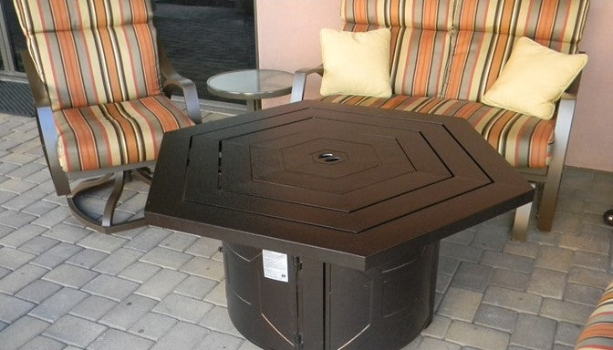 Az Patio Hammered Bronze Hexagon Aluminum Fire Pit