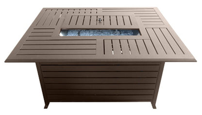 AZ Patio  Rectangular Slatted  Aluminum Fire Pit FS-1010-T-12