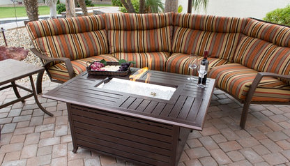 AZ Patio  Rectangular Slatted  Aluminum Fire Pit FS-1010-T-12