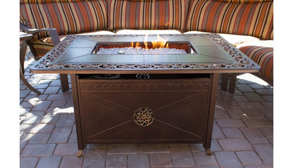 AZ Patio Rectangular Cast Aluminum Decorative Firepit