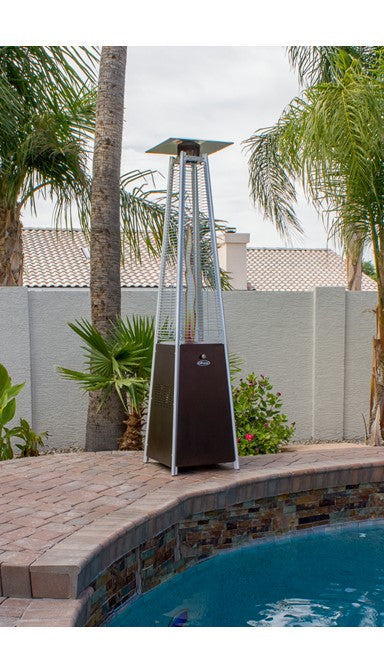 AZ Patio - Tall Quartz Glass Tube Heater- Hammered Bronze Finish - HLDS01-GTHG