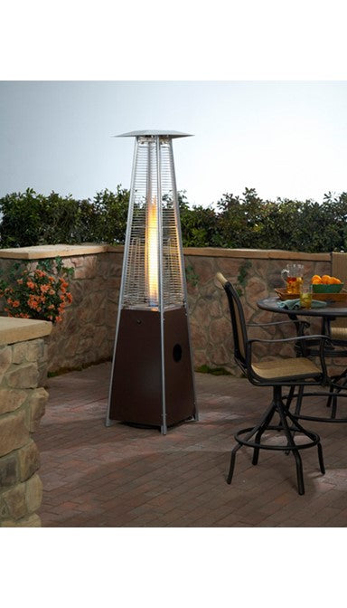 AZ Patio - Tall Quartz Glass Tube Heater- Hammered Bronze Finish - HLDS01-GTHG