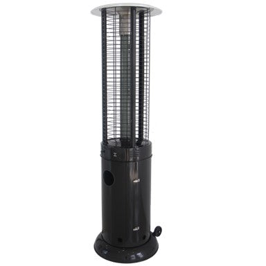 AZ Patio Round Glass Cylinder Heater In Black With Black Tube HLDS01-GCH-BLK