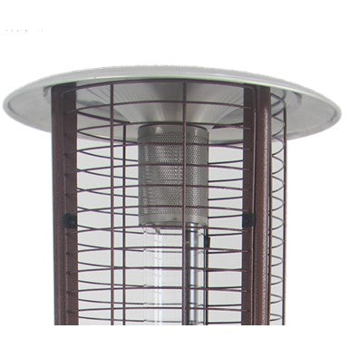 AZ Patio Round Commercial Glass Cylinder Patio Heater in Hammered Bronze with Clear Tube HLDS01-GCH-BRZ