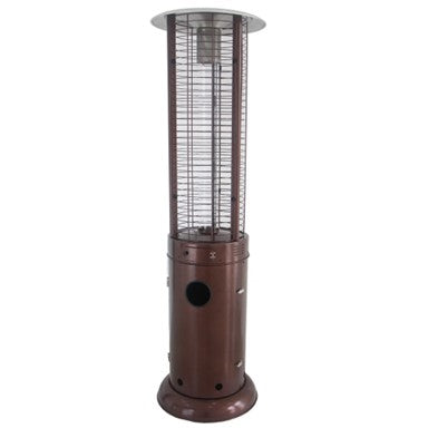 AZ Patio Round Commercial Glass Cylinder Patio Heater in Hammered Bronze with Clear Tube HLDS01-GCH-BRZ