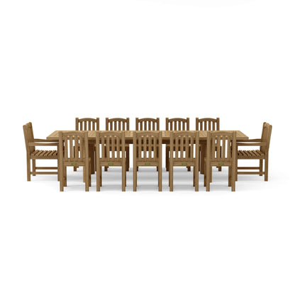 Anderson Teak 13-PC Chelsea Rectangular Double Extension Dining Table Set