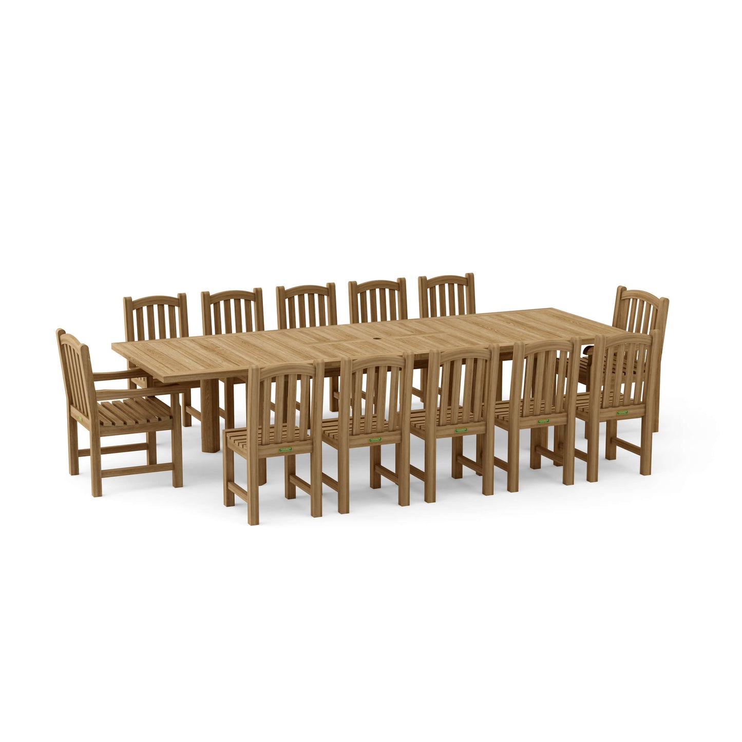 Anderson Teak 13-PC Chelsea Rectangular Double Extension Dining Table Set