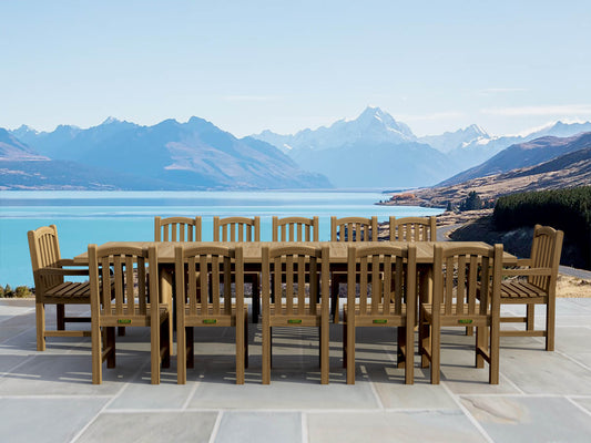 Anderson Teak 13-PC Chelsea Rectangular Double Extension Dining Table Set